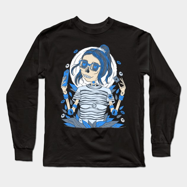 Cool momma Skeleton Long Sleeve T-Shirt by Scriptnbones